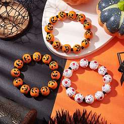 Ensemble de bracelets extensibles en bois et acrylique&nbsp;BJEW-JB10834