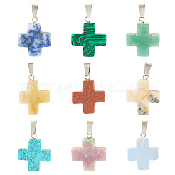 18шт 9 стиля смешанные подвески с драгоценными камнями G-TA0002-32