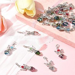 20 шт. 5-х цветные стеклянные акриловые подвески в виде ангела&nbsp;HJEW-FS00016