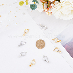 8 комплект двухцветных латунных раскладывающихся застежек KK-DC0003-20