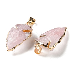 Кулоны из сырого грубого натурального розового кварца&nbsp;G-T073-23G-04