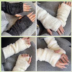 1 пара теплых перчаток без пальцев из акрилового волокна&nbsp;AJEW-CY0002-23A