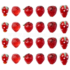 25 шт. 6 стиля бусины ручной работы в виде клубники в технике лэмпворк 3D LAMP-FS0001-19
