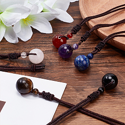 6 шт. 6 стильных ожерелья с подвесками из драгоценных камней&nbsp;NJEW-AN0001-34