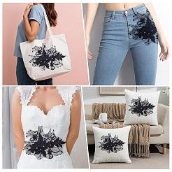 2 Stück bestickter Polyester-Pailletten-Aufnäher aus Stoff zum Aufnähen&nbsp;PATC-CY0001-01B