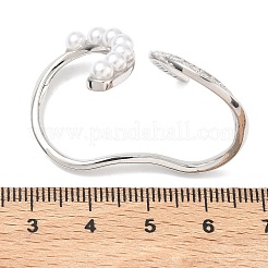 Открытые кольца манжеты из латуни с микропаве и кубическим цирконием&nbsp;RJEW-C158-03P