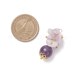 Круглые подвески с натуральным аметистом&nbsp;PALLOY-JF04288-02