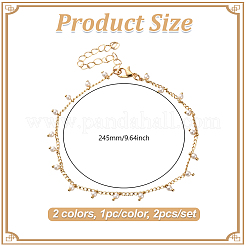 6 шт. двухцветные латунные браслеты с подвесками для женщин AJEW-GO0002-57