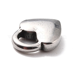 変色しない304ステンレススチールチャーム  ハート  ステンレス鋼色  11x9x3mm  穴：3x3.5mm&nbsp;X-STAS-B024-32P