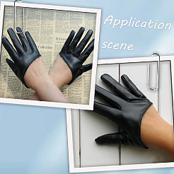 1 пара полупальцевых перчаток из искусственной кожи&nbsp;AJEW-CL0001-40A