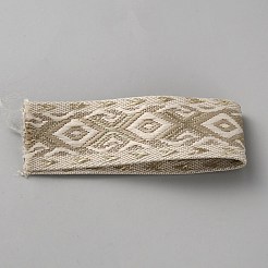 Полиэстеровая лента в этническом стиле с ромбами&nbsp;SRIB-WH0029-015B