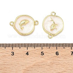 Подвески-коннекторы из латуни с эмалью в стиле «океан»&nbsp;KK-K417-07G-02