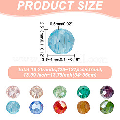 10 нить гальваника стеклянные бусины нити&nbsp;EGLA-HY0001-09