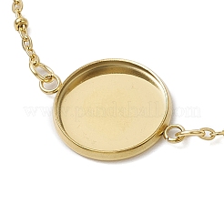 2шт 2-х цветный браслет из нержавеющей стали 304 с круглыми кабошонами&nbsp;BJEW-JB11090