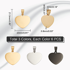 18 шт. подвески из нержавеющей стали 201 двух цветов&nbsp;STAS-GA0001-43