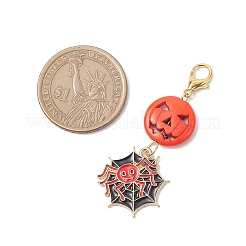 Подвеска-тыква из искусственной бирюзы на Хэллоуин HJEW-JM04351