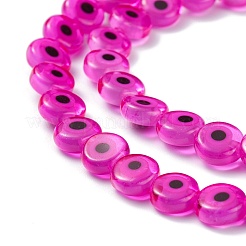 Ручной сглаза Lampwork плоские круглые пряди шарик&nbsp;LAMP-L058-8mm-16