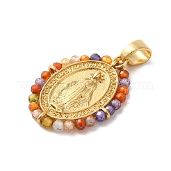 Реечное покрытие латунь микро паве разноцветные подвески из кубического циркония&nbsp;KK-G488-14G