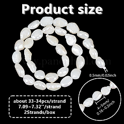 2 нить бусин из натурального культивированного пресноводного жемчуга PEAR-GO0001-28