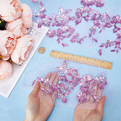 Цветочная вышивка полиэстером пришить аппликации&nbsp;PATC-WH0012-32B