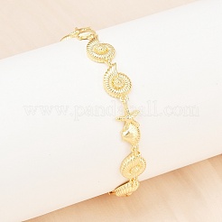 Браслеты из латунной цепочки для женщин&nbsp;BJEW-A090-06A-G