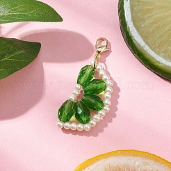 Decorazioni pendenti con perle di vetro e perline di vetro arancioni&nbsp;HJEW-TA00336