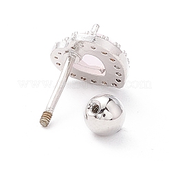 Серьги-гвоздики в виде сердца кошачий глаз для женщин EJEW-A065-06P