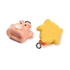 Pendentifs en résine opaque à thème animalier&nbsp;RESI-B047-06