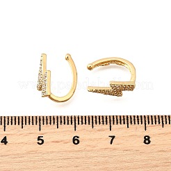 Латунные серьги-манжеты из прозрачного кубического циркония EJEW-F370-22G