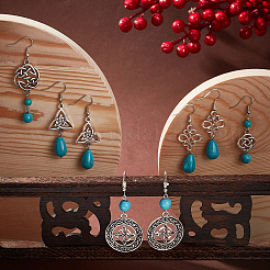 Наборы для самостоятельного изготовления подвесных сережек с узелками DIY-SC0018-11