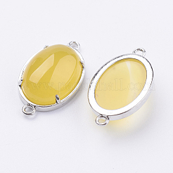 Соединители звеньев латунные натуральные / синтетические драгоценные камни&nbsp;G-E398-03A