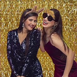 Шторы с бахромой из пластиковой фольги&nbsp;DIY-WH20011-33C