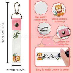 Брелок для ключей из искусственной кожи и хлопка с именным маркером AJEW-WH0514-012