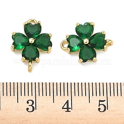 Подвески-клеверы из стекла в честь Дня Святого Патрика&nbsp;KK-P348-03G-01