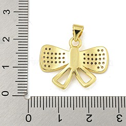 Pendentifs en laiton plaqué avec support à nœud papillon&nbsp;KK-Z053-14G-02