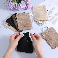 4 цвет полиэстер имитация мешковины упаковочные мешки сумки на шнурке&nbsp;ABAG-BBC0001-04B