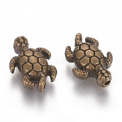 チベット風合金ビーズ  カメ  カドミウムフリー＆ニッケルフリー＆鉛フリー  アンティークブロンズ  12.5x9x4mm  穴：1mm&nbsp;X-TIBEB-7681-AB-NR