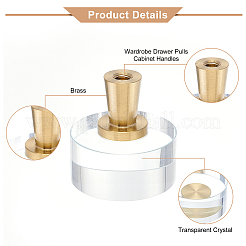 Круглые дверные ручки из латуни и стекла&nbsp;LS-FIND-WH0097-16G