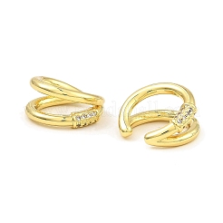 Orecchini a polsino a doppia linea in ottone placcato a cremagliera&nbsp;EJEW-D069-09G