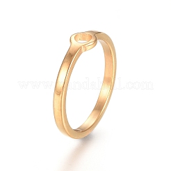 Кольца для пальцев из нержавеющей стали 304 с ионным покрытием (IP) унисекс&nbsp;RJEW-E164-11G