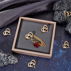 6 шт. прозрачное кубическое циркониевое сердце с булавкой для броши JEWB-BBC0001-03