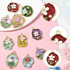 10шт 10 стиля подвески из сплава с эмалью ENAM-FS0003-29