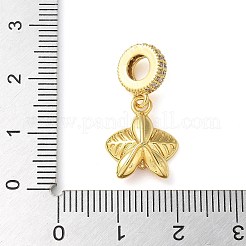 Латунные микропаве прозрачные кубические цирконии цветы европейские подвески шармы&nbsp;KK-C086-03G-02