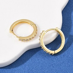 Латунные кубических серьги циркония обруч&nbsp;EJEW-A156-13B-G