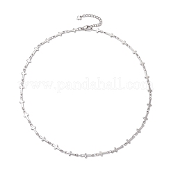 Ожерелья из нержавеющей стали 304 с цепочкой с перекрестными связями для женщин&nbsp;NJEW-JN05118-02