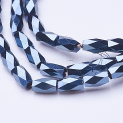 Chapelets de perles en verre transparent électrolytique&nbsp;EGLA-E046-F03