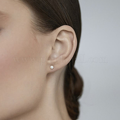 Комплекты из круглых серег-гвоздиков и ожерелий с имитацией жемчуга из стерлингового серебра SP9186-4