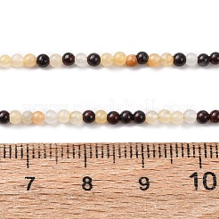 Нити бусин из натурального красного кровавика и желтого нефрита G-Z116-A17-2mm