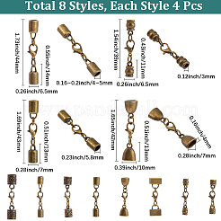32 Stück 8 Stile Legierungsschnurenden&nbsp;HJEW-SC0003-09