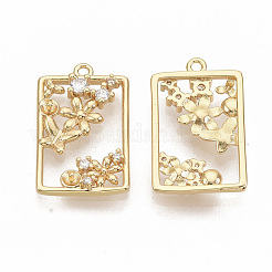 Латунная микропаве из прозрачного кубического циркония KK-T051-01G-NF